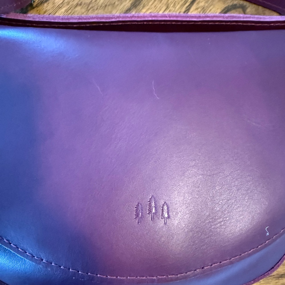Portland Leather Plum Purple Crescent Crossbody Bag - Picture 6 of 12